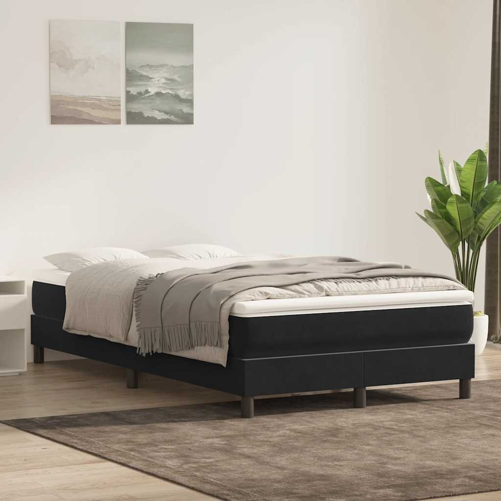 vidaXL Boxspringbett mit Matratze Schwarz 120x210 cm Samt