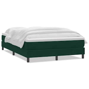 Box spring postel s matrací tmavě zelená 140x210 cm samet - obrázek 2