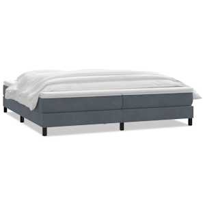 Box spring postel s matrací tmavě šedá 200x210 cm samet - obrázek 2