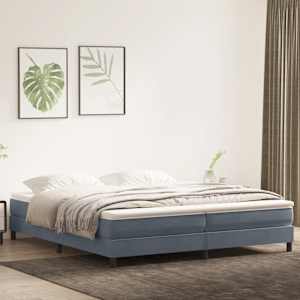 Box spring postel s matrací tmavě šedá 200x210 cm samet - obrázek 1