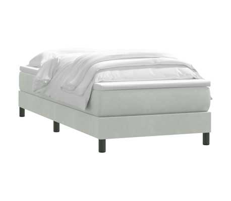vidaXL Sommier &agrave; lattes de lit et matelas gris clair 90x220 cm velours