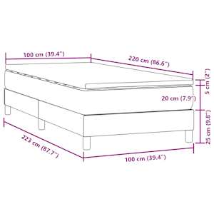 Box spring postel s matrací tmavě modrá 100x220 cm samet - obrázek 11