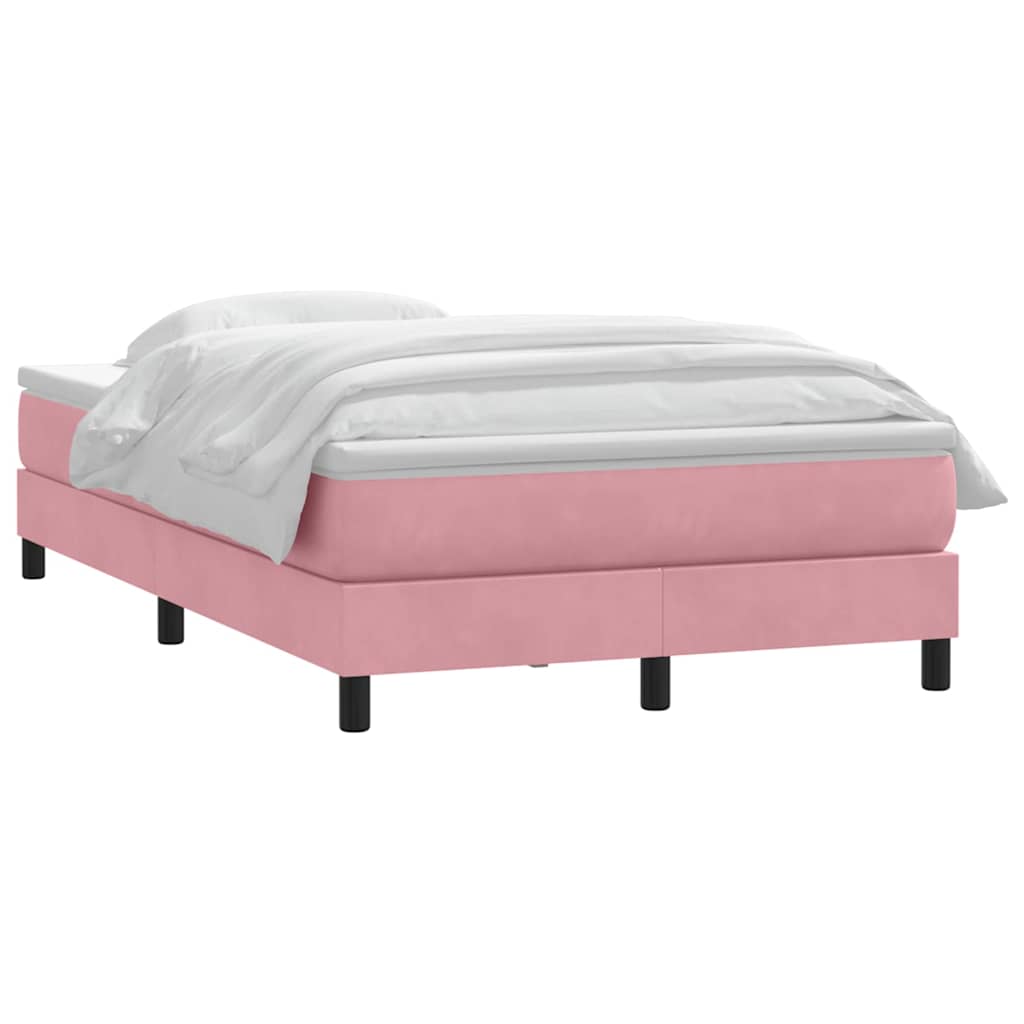 vidaXL Boxspring met matras fluweel roze 120x220 cm, foto 2