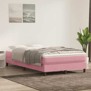 Box Spring postelja z vzmetnico Pink 120x220 cm Velvet