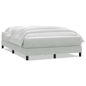 Box spring postel s matrací světle šedá 140x220 cm samet - obrázek 2
