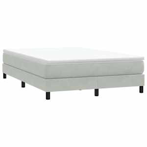 Box spring postel s matrací světle šedá 140x220 cm samet - obrázek 5