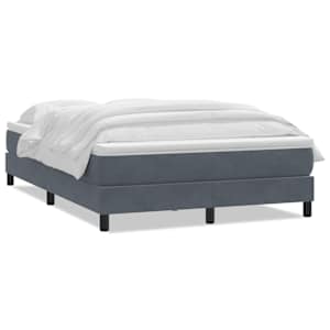 Box spring postel s matrací tmavě šedá 140x220 cm samet - obrázek 2