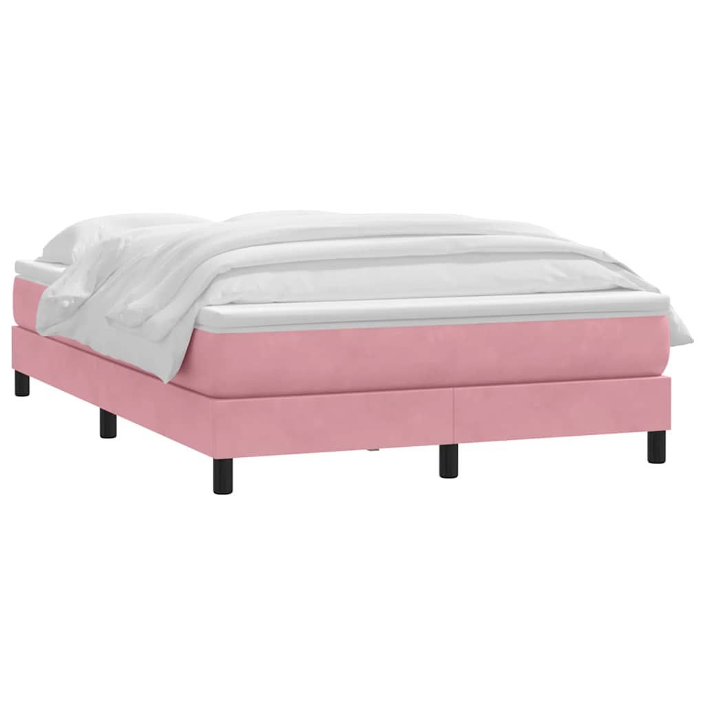 Thumbnail - vidaXL Boxspringbett mit Matratze Rosa 140x220 cm Samt