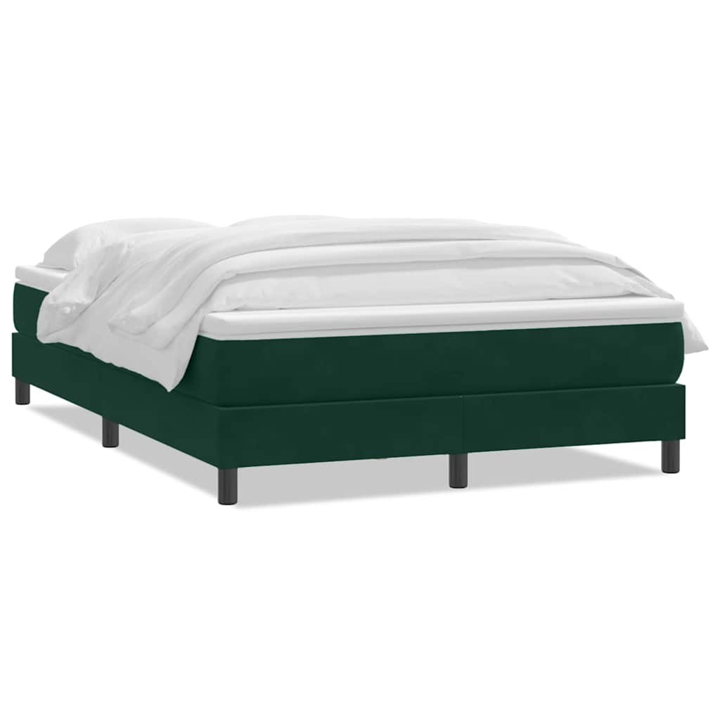 vidaXL Box spring postel s matrací tmavě zelená 160x220 cm samet