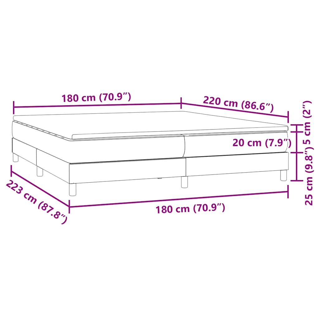 Box spring postel s matrací tmavě zelená 180x220 cm samet - obrázek 11