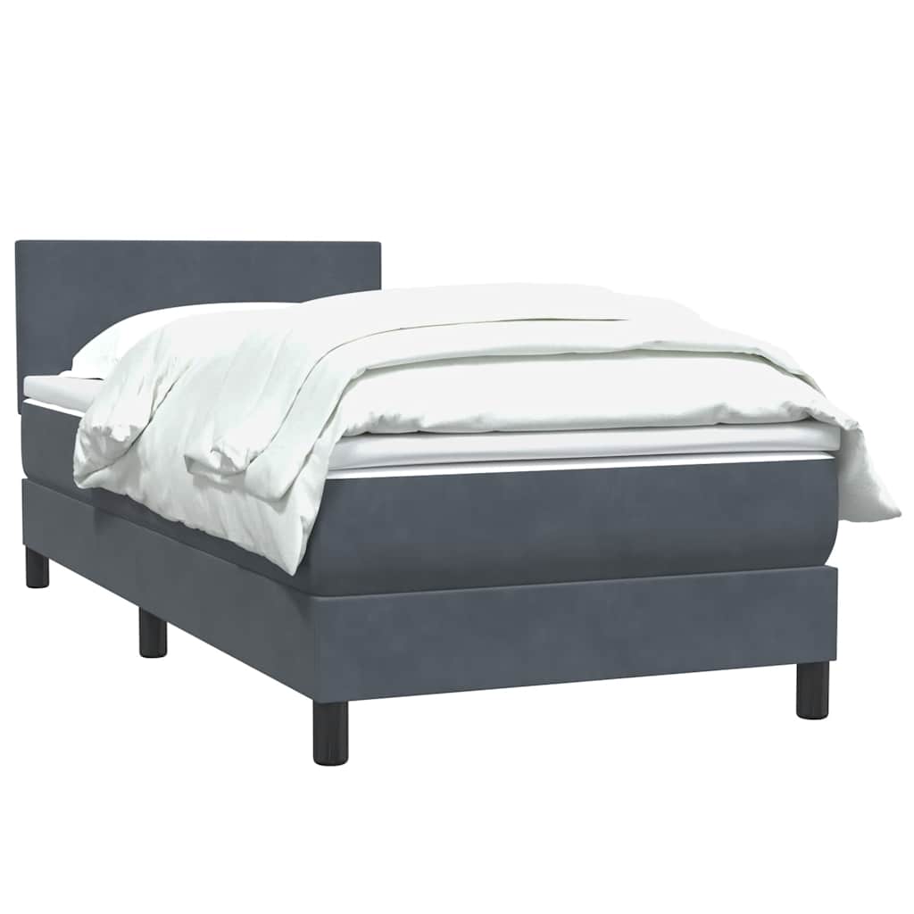 vidaXL Boxspring met matras fluweel donkergrijs 80x210 cm afbeelding