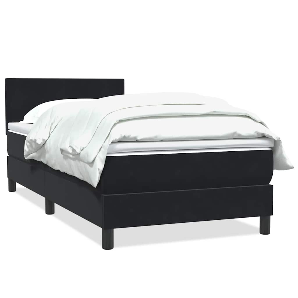 Thumbnail - vidaXL Boxspringbett mit Matratze Schwarz 90x210 cm Samt