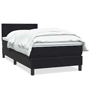 Box spring postel s matrací černá 90x210 cm samet - obrázek 2