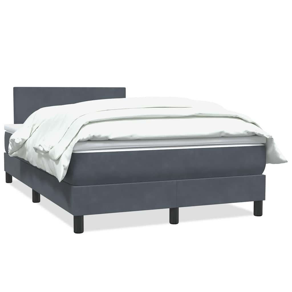 Thumbnail - vidaXL Boxspringbett mit Matratze Dunkelgrau 120x210 cm Samt