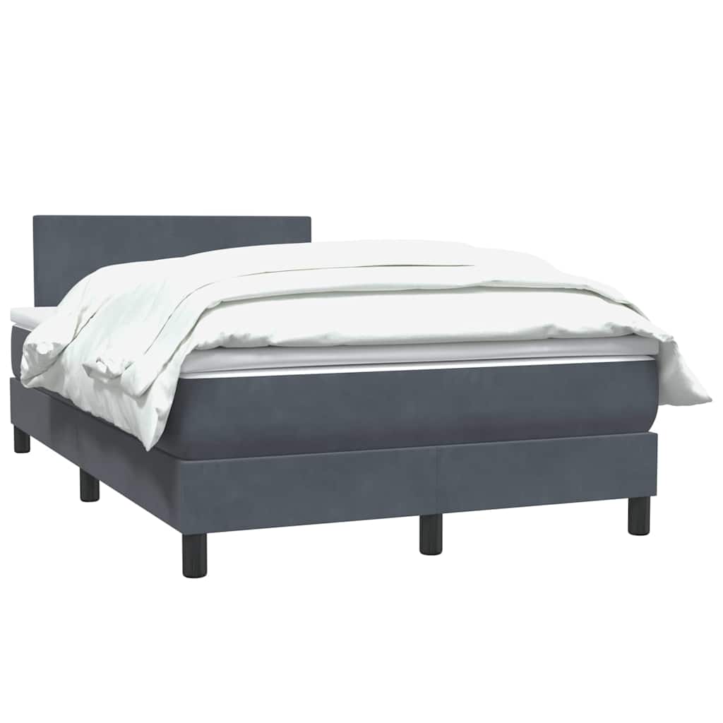 Thumbnail - vidaXL Boxspringbett mit Matratze Dunkelgrau 120x210 cm Samt