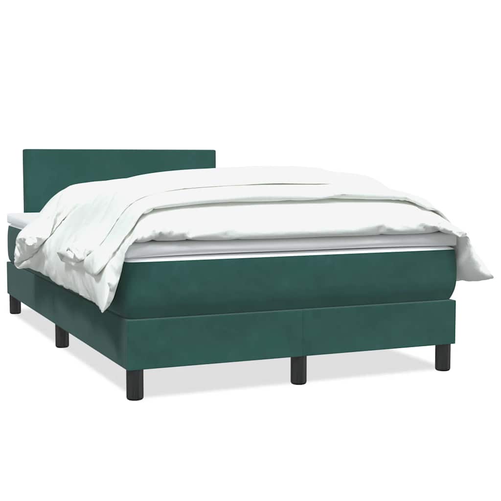 Thumbnail - vidaXL Boxspringbett mit Matratze Dunkelgrün 120x210 cm Samt