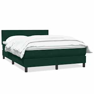 Box spring postel s matrací tmavě zelená 140x210 cm samet - obrázek 2