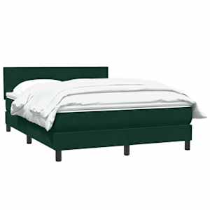 Box spring postel s matrací tmavě zelená 140x210 cm samet - obrázek 3