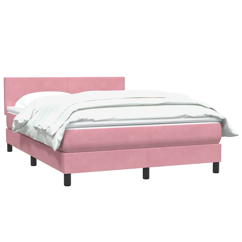Thumbnail - vidaXL Boxspringbett mit Matratze Rosa 140x210 cm Samt