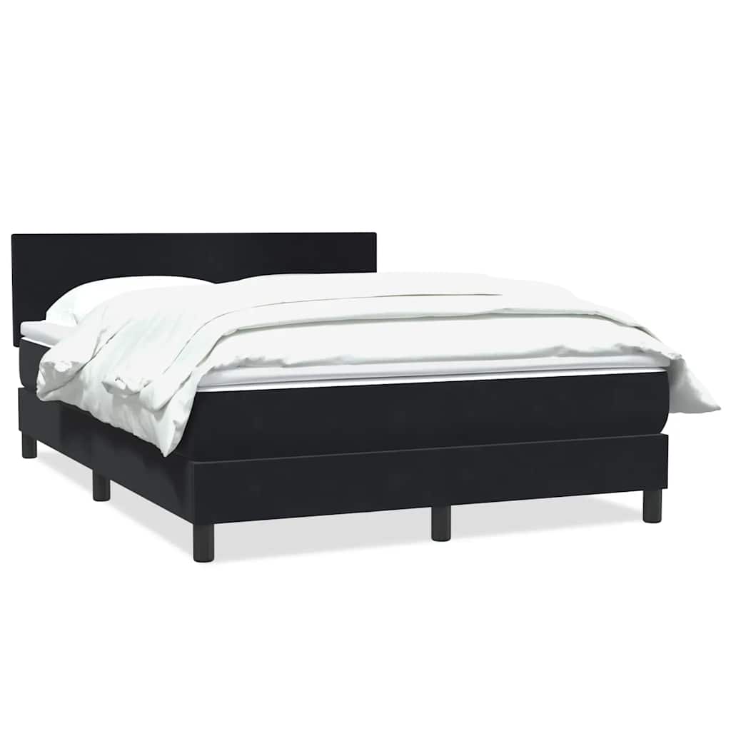 vidaXL Boxspring met matras fluweel zwart 160x210 cm, foto 3