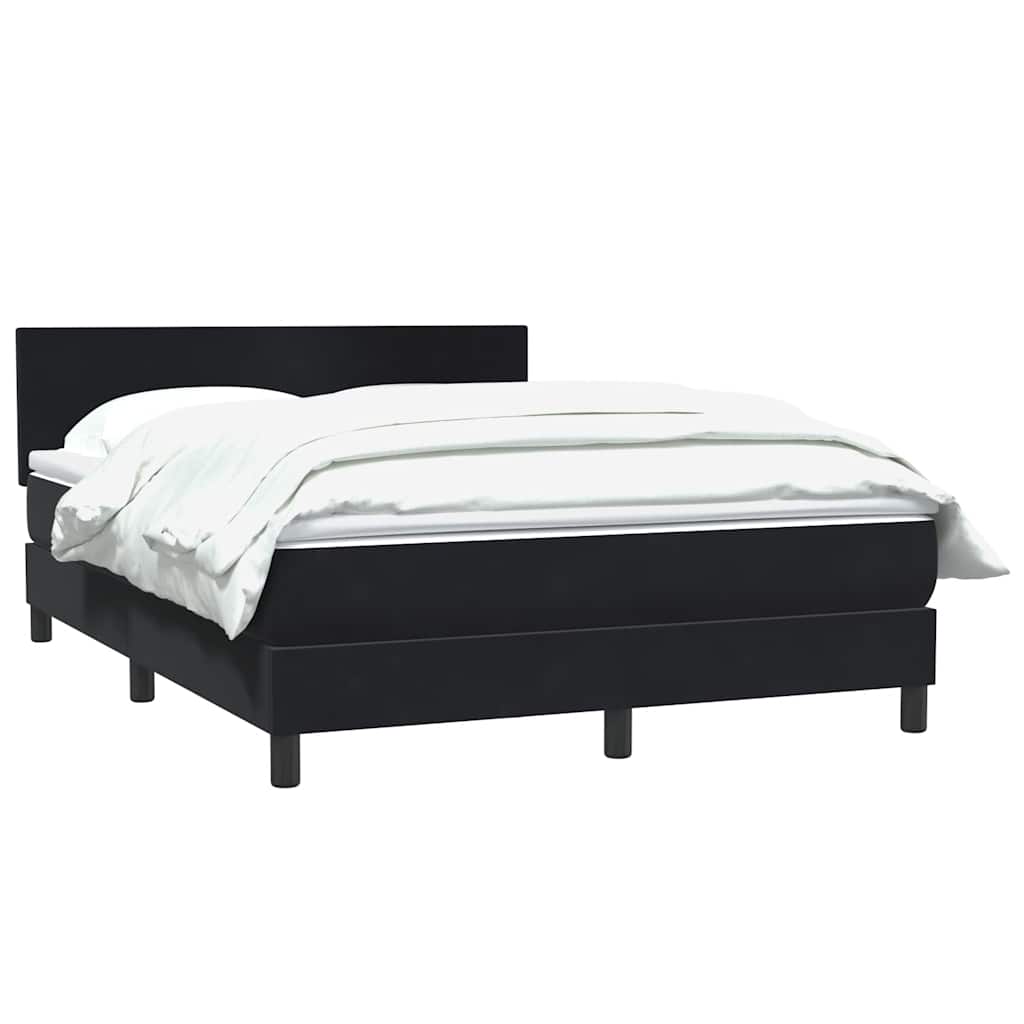 vidaXL Boxspring met matras fluweel zwart 160x210 cm, foto 2