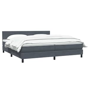 Box spring postel s matrací tmavě šedá 200x210 cm samet - obrázek 4