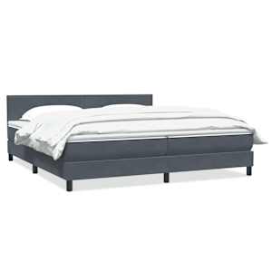 Box spring postel s matrací tmavě šedá 200x210 cm samet - obrázek 1
