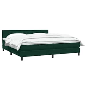Box spring postel s matrací tmavě zelená 200x210 cm samet - obrázek 4