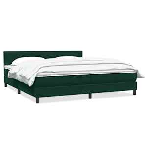 Box spring postel s matrací tmavě zelená 200x210 cm samet - obrázek 1