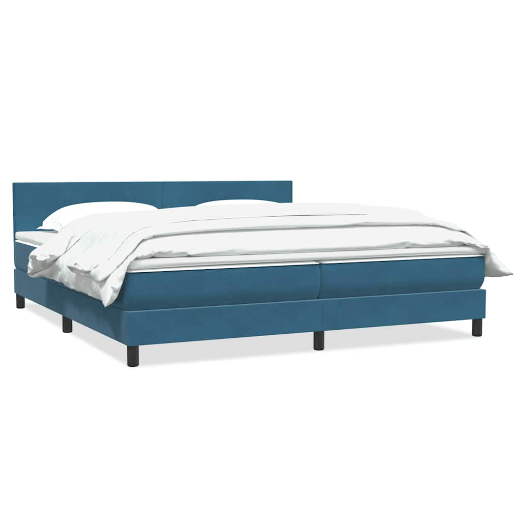 vidaXL Boxspringbett mit Matratze Dunkelblau 200x210 cm Samt