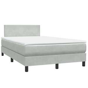 Box spring postel s matrací světle šedá 120x220 cm samet - obrázek 4