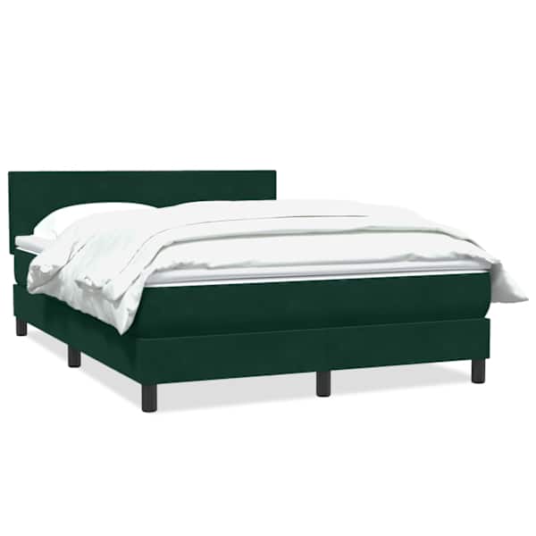vidaXL Box Vedruvoodi madratsiga Tumeroheline 160x220 cm samet