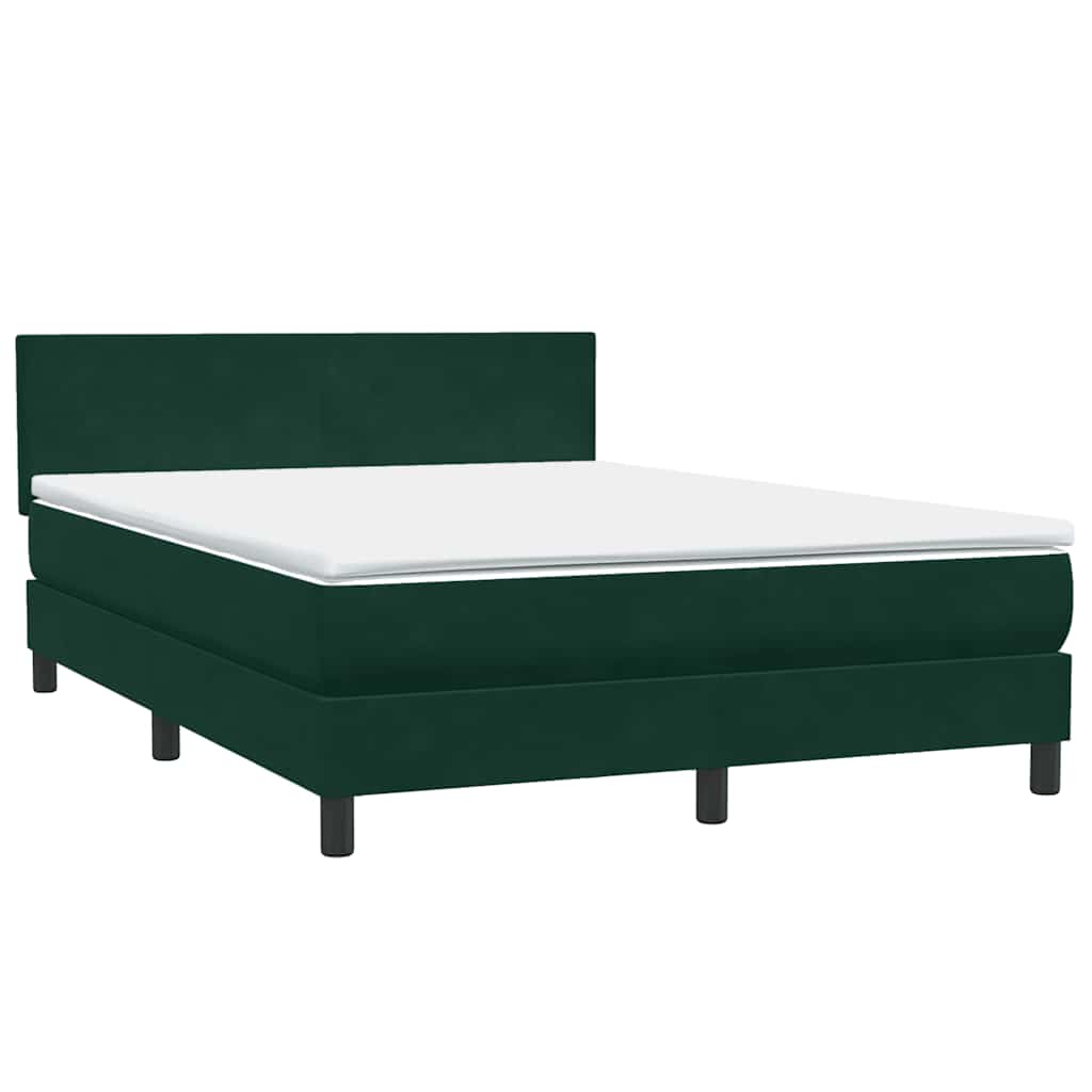 vidaXL Boxspring met matras fluweel donkergroen 160x220 cm groen, foto 4