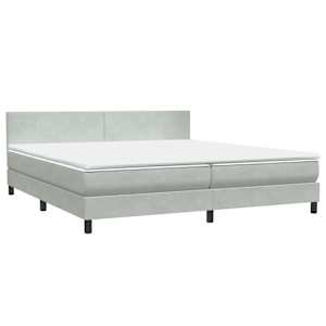 Box spring postel s matrací světle šedá 180x220 cm samet - obrázek 2