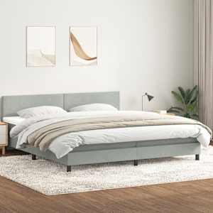 Box spring postel s matrací světle šedá 200x220 cm samet - obrázek 3
