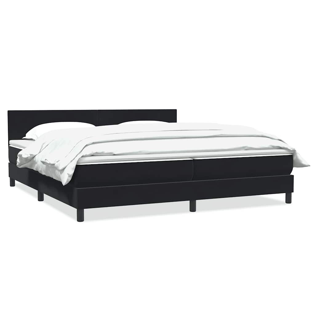 vidaXL Boxspringbett mit Matratze Schwarz 200x220 cm Samt