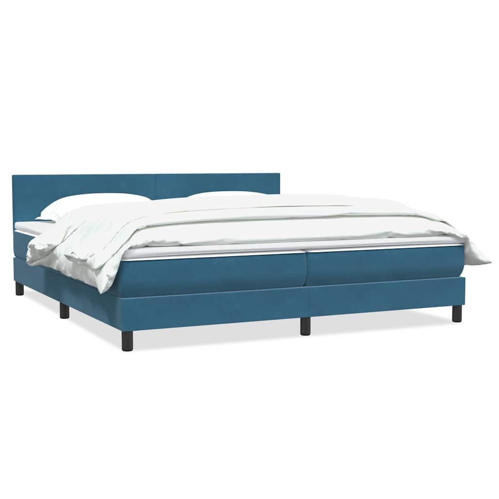 vidaXL Boxspringbett mit Matratze Dunkelblau 200x220 cm Samt