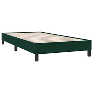 Box spring postel s matrací tmavě zelená 90x210 cm samet - obrázek 5