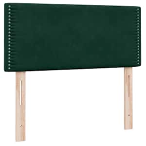 Box spring postel s matrací tmavě zelená 90x210 cm samet - obrázek 6