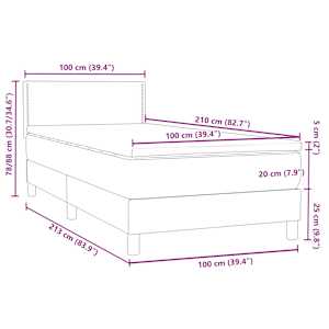 Box spring postel s matrací růžová 100x210 cm samet - obrázek 12