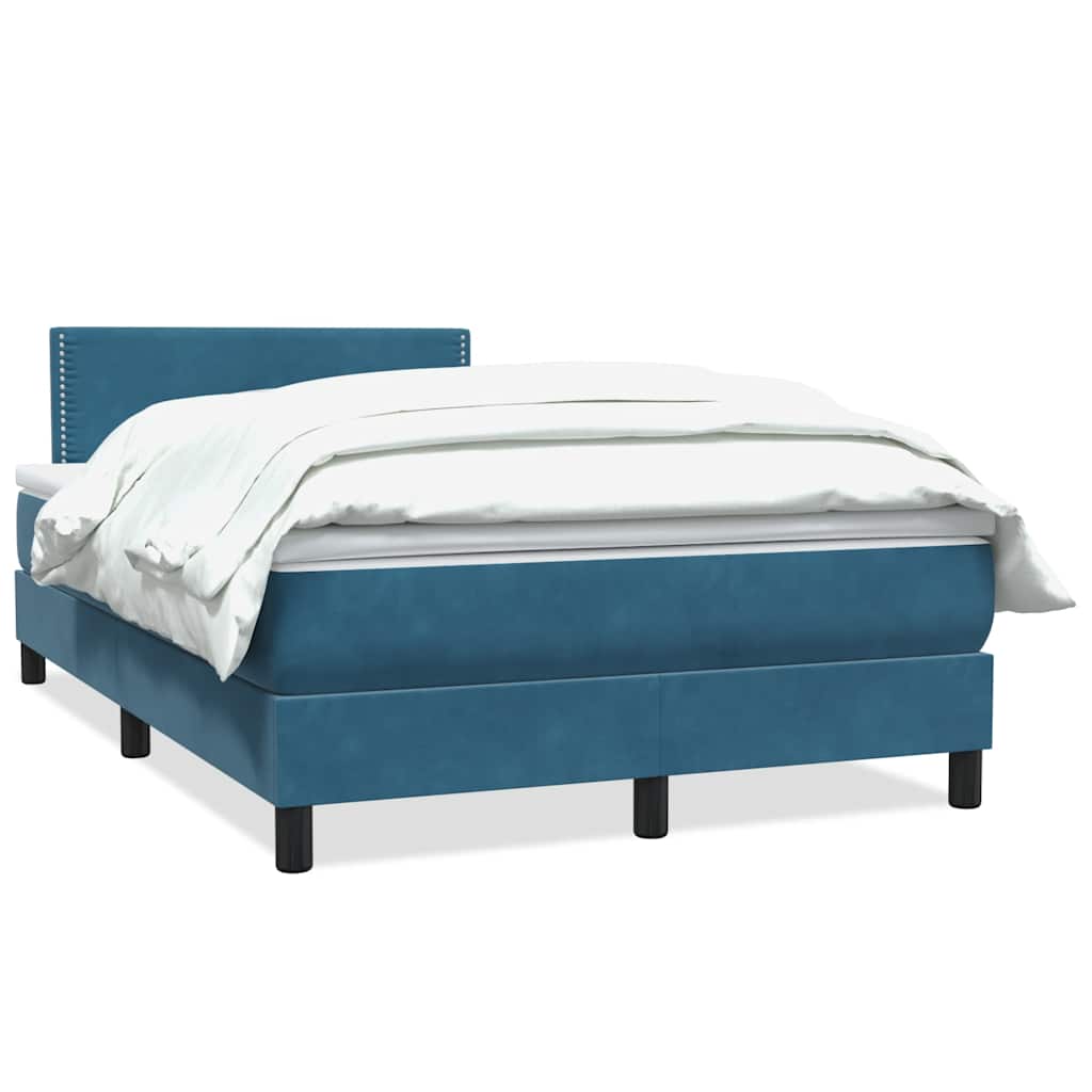 Thumbnail - vidaXL Boxspringbett mit Matratze Dunkelblau 120x210 cm Samt
