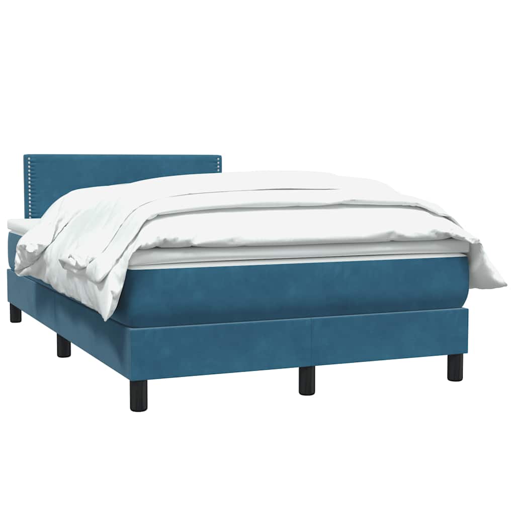 Thumbnail - vidaXL Boxspringbett mit Matratze Dunkelblau 120x210 cm Samt