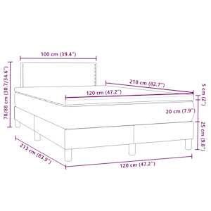 Box spring postel s matrací růžová 120x210 cm samet - obrázek 12
