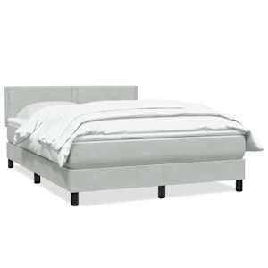 Box spring postel s matrací světle šedá 140x210 cm samet - obrázek 2