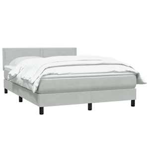 Box spring postel s matrací světle šedá 140x210 cm samet - obrázek 3