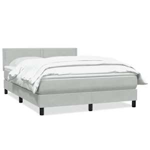 Box spring postel s matrací světle šedá 160x210 cm samet - obrázek 2