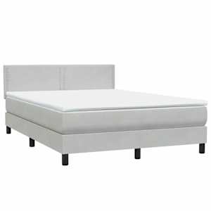 Box spring postel s matrací světle šedá 160x210 cm samet - obrázek 4