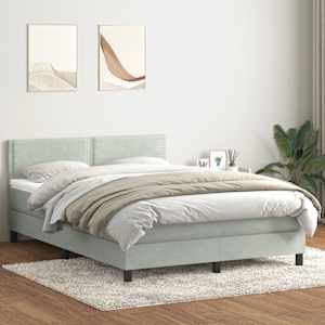 Box spring postel s matrací světle šedá 160x210 cm samet