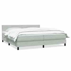 Box spring postel s matrací světle šedá 180x210 cm samet - obrázek 2