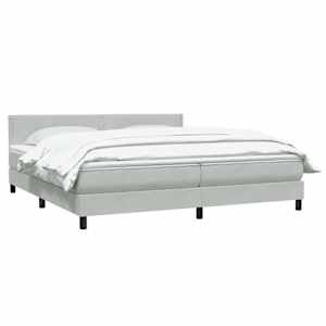 Box spring postel s matrací světle šedá 180x210 cm samet - obrázek 3